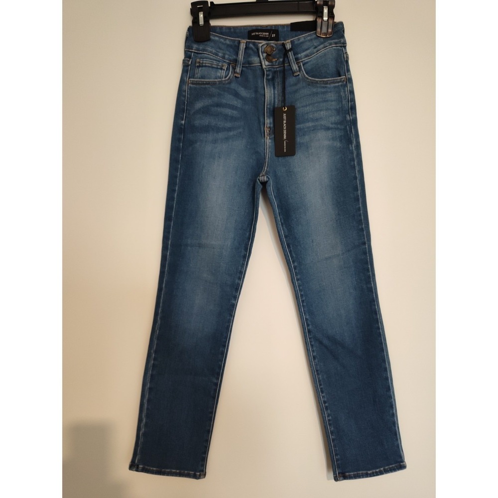 Just Black Denim Double Button Straight Jeans‎ Medium Denim 27 NWT